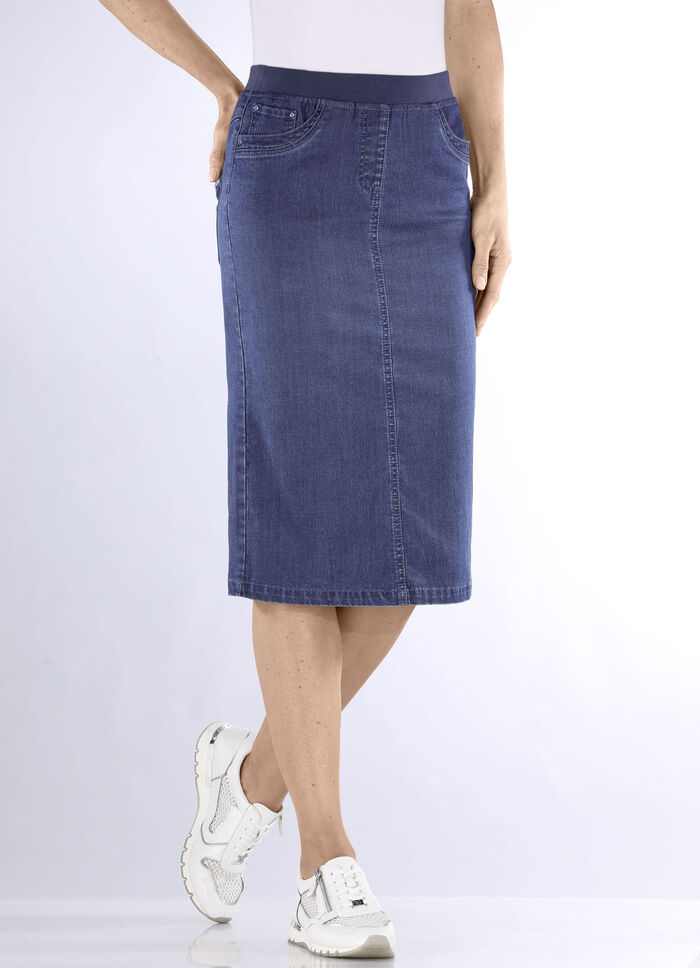Kjol i rakt snitt JEANSBLAU
