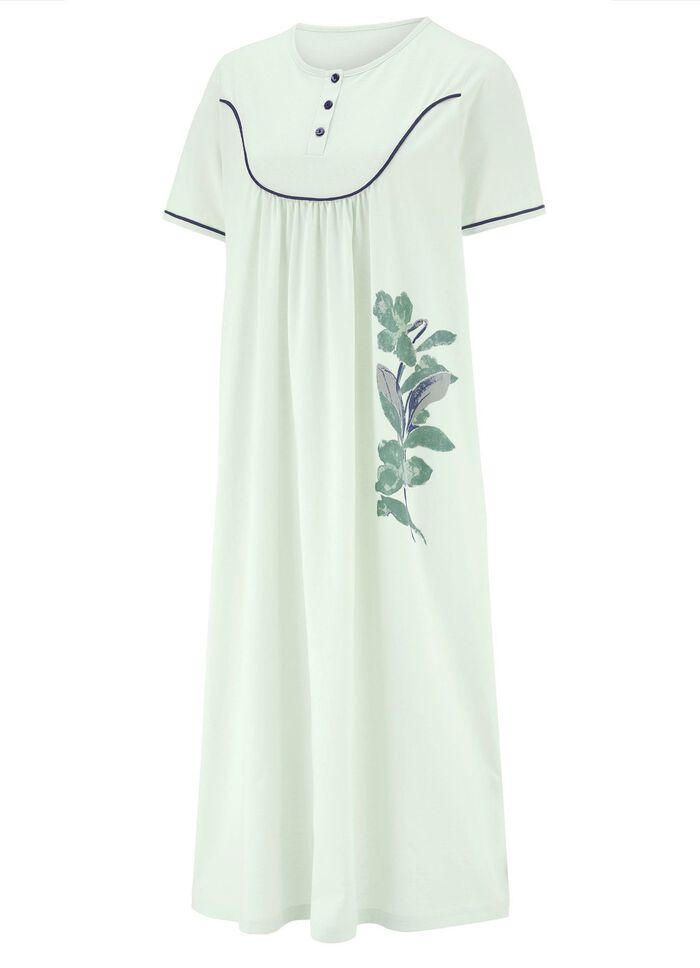 Vadl&aring;ng nattlinne med knappsl&aring; och korta &auml;rmar 