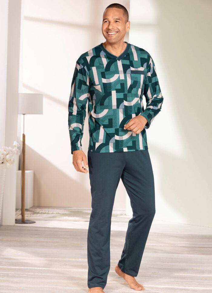 V-ringad pyjamas med br&ouml;stficka 