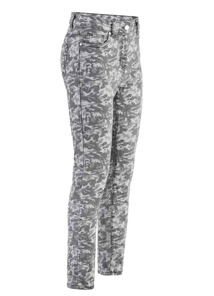 Jeans med kamouflagemönster SVART-VITT