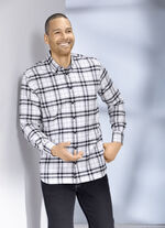 Rutig skjorta med button-down krage WEISS-SCHWARZ