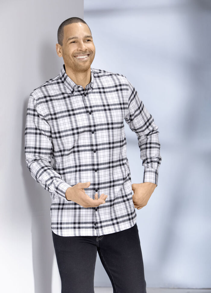 Rutig skjorta med button-down krage WEISS-SCHWARZ