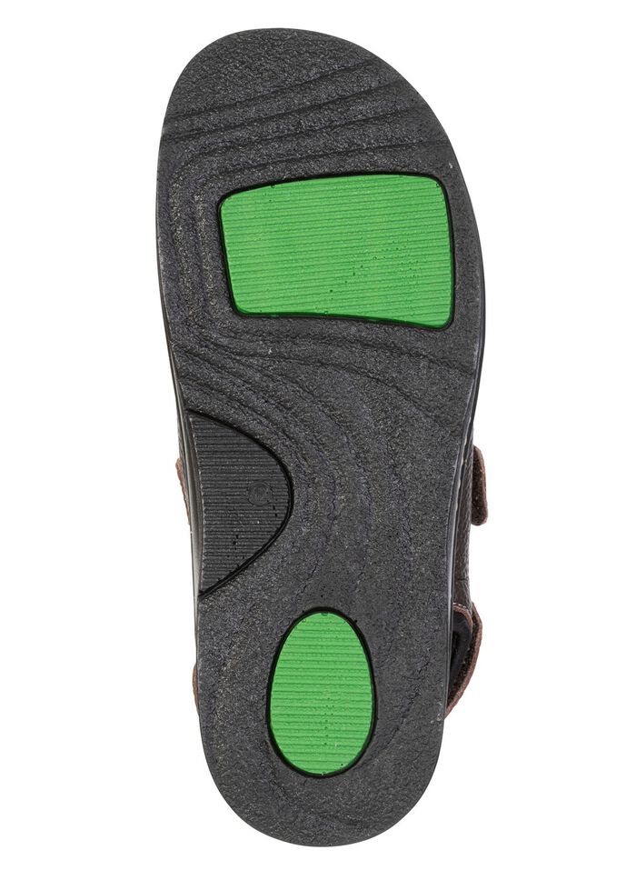 Mubb, klassiska herrsandaler, bredd H, med uttagbar fotb&auml;dd DUNKELBRAUN