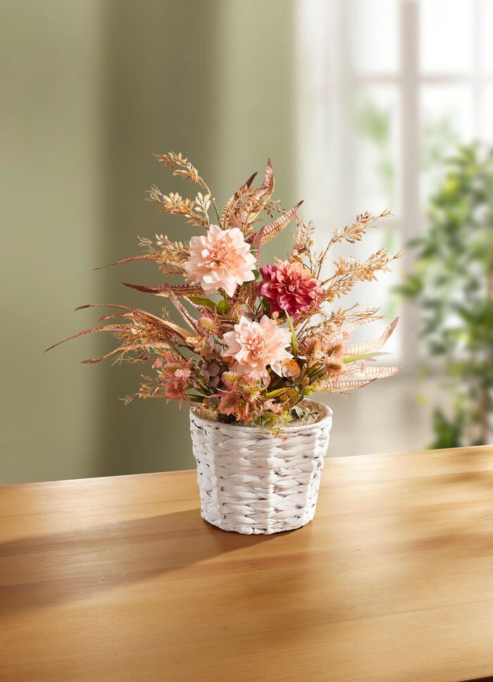 Dahliaarrangemang i kruka 