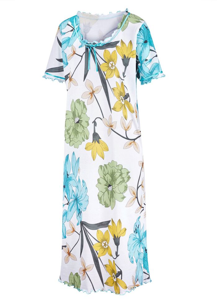 Nattlinne med v&aring;giga kanter och korta &auml;rmar 