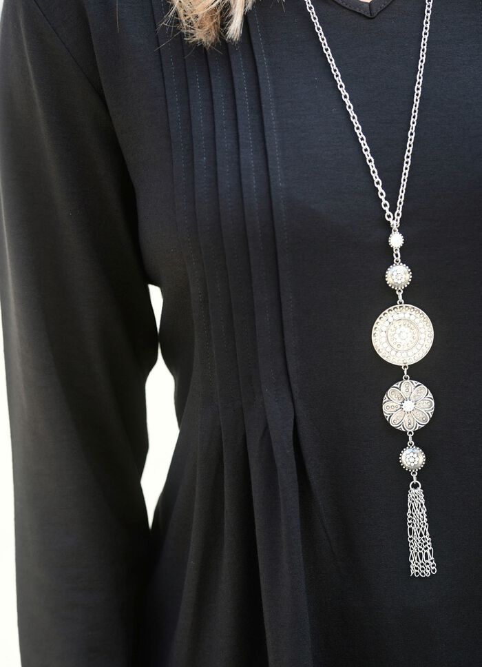 Skjorta med st&aring;krage i 2 f&auml;rger SVART