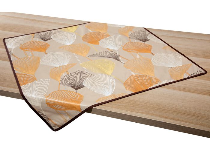 Vaxduksduk med f&auml;rgkoordinerade kantband JORD