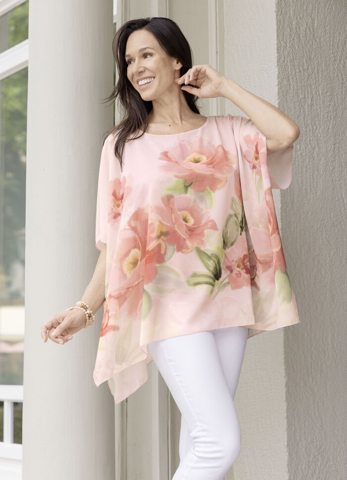 Poncho-tunika med integrerad topp 