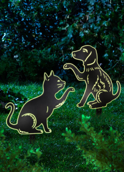 Sängstake "Cat", glödande på natten 