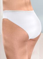 Fyrapack trosor med dekorativt res&aring;rband i midjan 