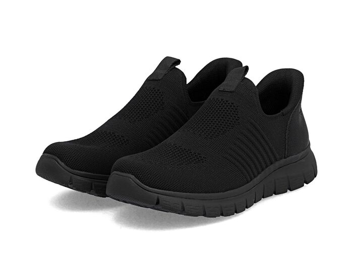 Rieker, l&auml;tta herrtofflor, med f&ouml;rst&auml;rkt h&auml;lkappa 