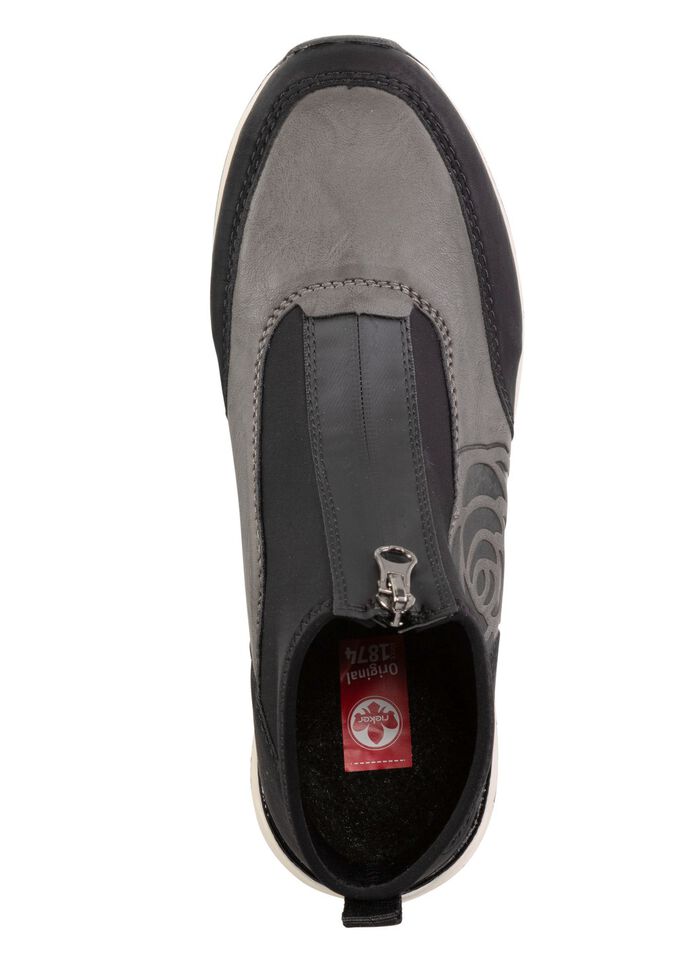 Rieker bootie med blommig pr&auml;gling SVARTGR&Aring;