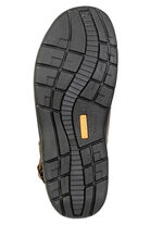 Klassiska herrsandaler, bredd H, med kardborreband MOKKA