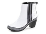 Gemini ankelboots gjorda av nappaläder i kohud med kontrasterande ränder WEISS-GRAU-SCHWARZ