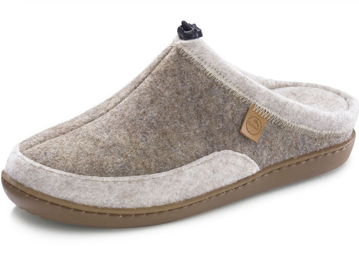 Laurina, klassiska damtofflor, bredd H, med uttagbar fotbädd TAUPE-BEIGE