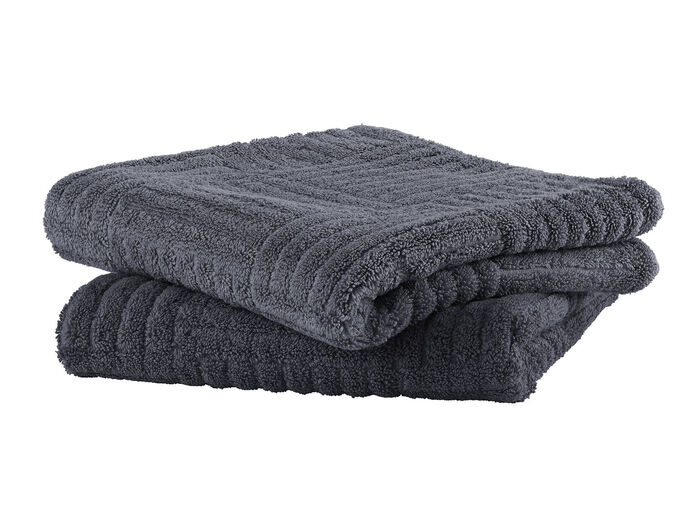Fluffig mjuk frottéserie med hög-låg struktur ANTHRAZIT