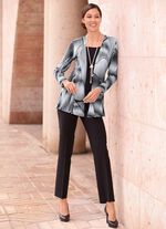 Fascinerande långskjorta i kavaj-look SVART-VITT