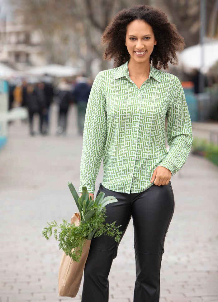 Blus med skjortkrage 