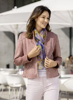 Kort jacka av imiterad mocka 