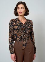 Blus med knytringning 