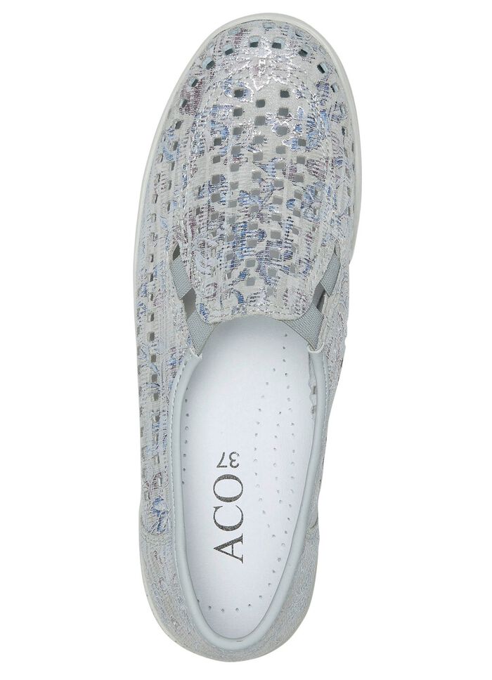 ELENA EDEN, somriga damtofflor, vidd G, med uttagbar fotb&auml;dd SILVERGR&Aring;