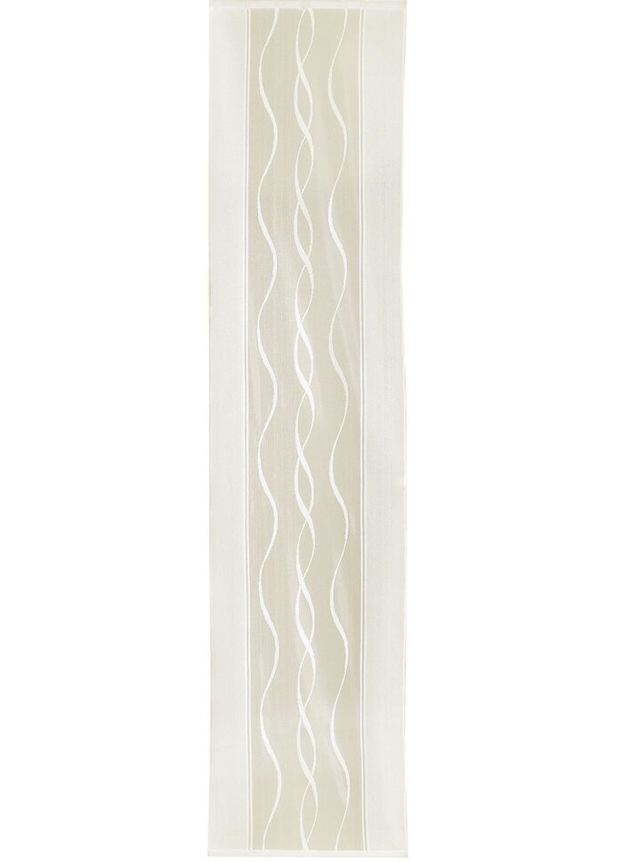 Skjutgardin med subtil v&aring;gdesign och kardborrskena CHAMPAGNE