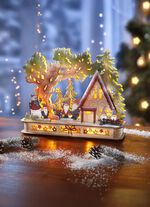 Upplyst tr&auml;tomteskog 