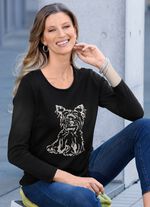 Tr&ouml;ja med hund av boucl&eacute;garn 