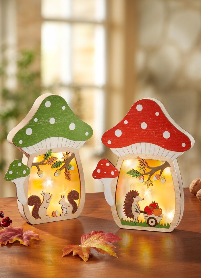 Upplyst svamphus, batteridrivet 