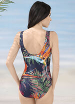 Laurina baddr&auml;kt med f&auml;rgglatt tryck och halvkorsett 