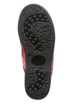 Tvåpack, fodrade damtofflor, bredd H, med textiltryck 1X BORDEAUX, 1X MARINBLÅ