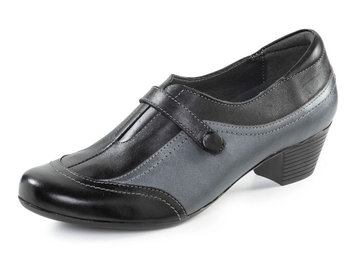 ELENA EDEN, elegant damsko, vidd G, med uttagbar fotb&auml;dd SVART-ALTSILVER