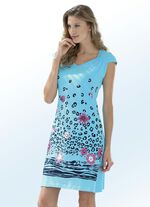 Tv&aring;delad kl&auml;nning med placerat tryck och nedhasad &auml;rm 