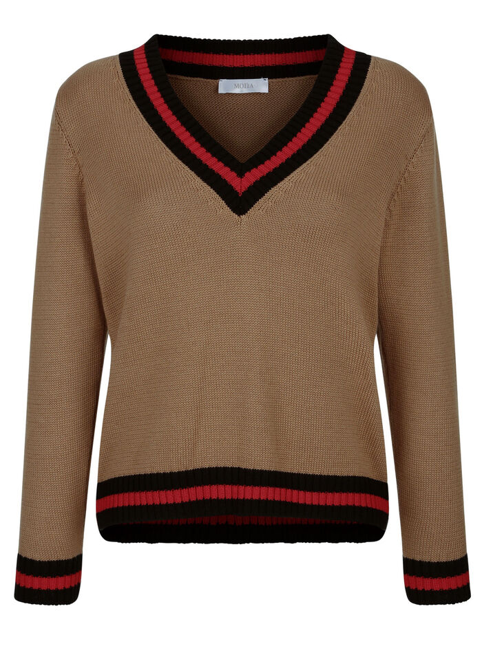 Pullover med kontrasterande ränder 