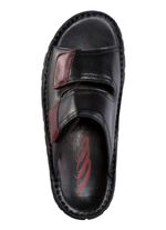 GINO GALANTE, klassiska herrmuffor, tillverkade av l&auml;der SVART-CHIANTI