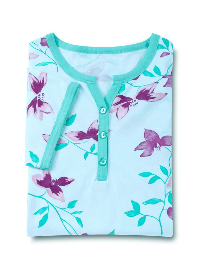 Tv&aring;pack nattlinnen, kn&auml;l&aring;nga med knappsl&aring; och korta &auml;rmar 