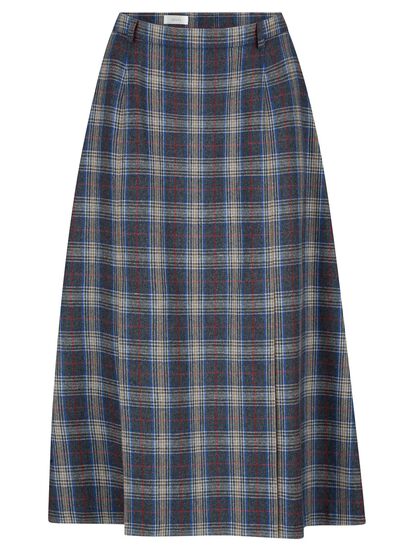 Kjol med distinkt rutig design 