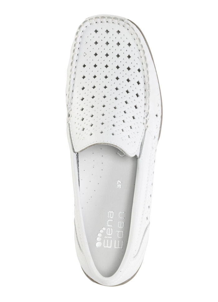 ELENA EDEN mockasintofflor med luftiga perforeringar VIT