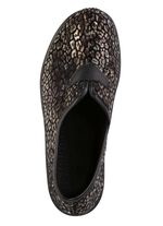 Tofflor i tryckt sammet med leom&ouml;nster 