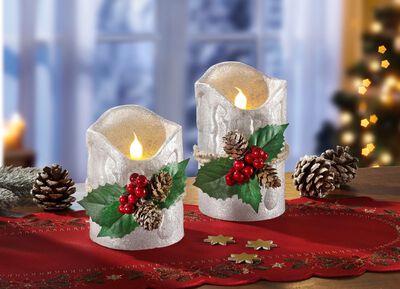 LED-ljus av &auml;kta vax, upps&auml;ttning om 2 