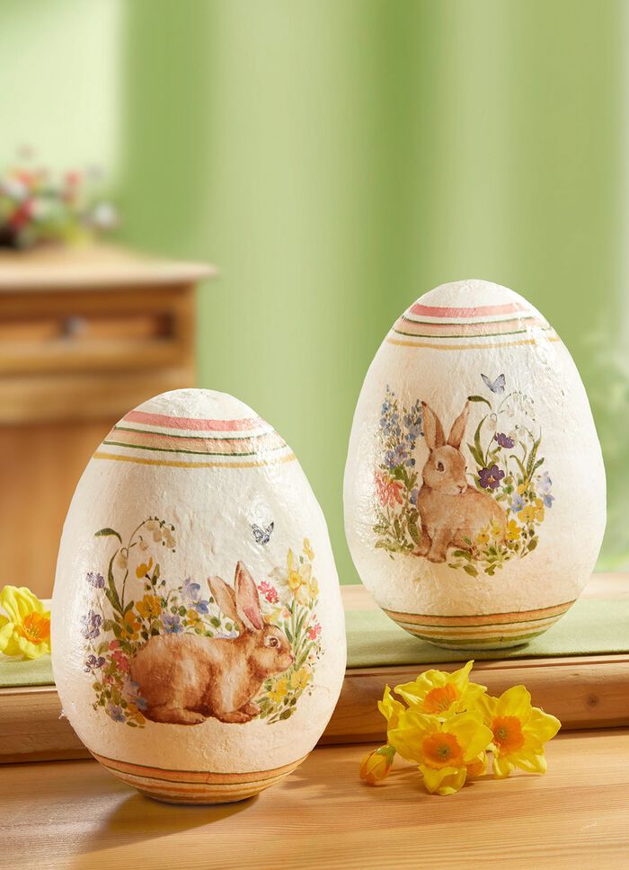 Dekorativa &auml;gg i nostalgisk akvarellstil, set om 2 