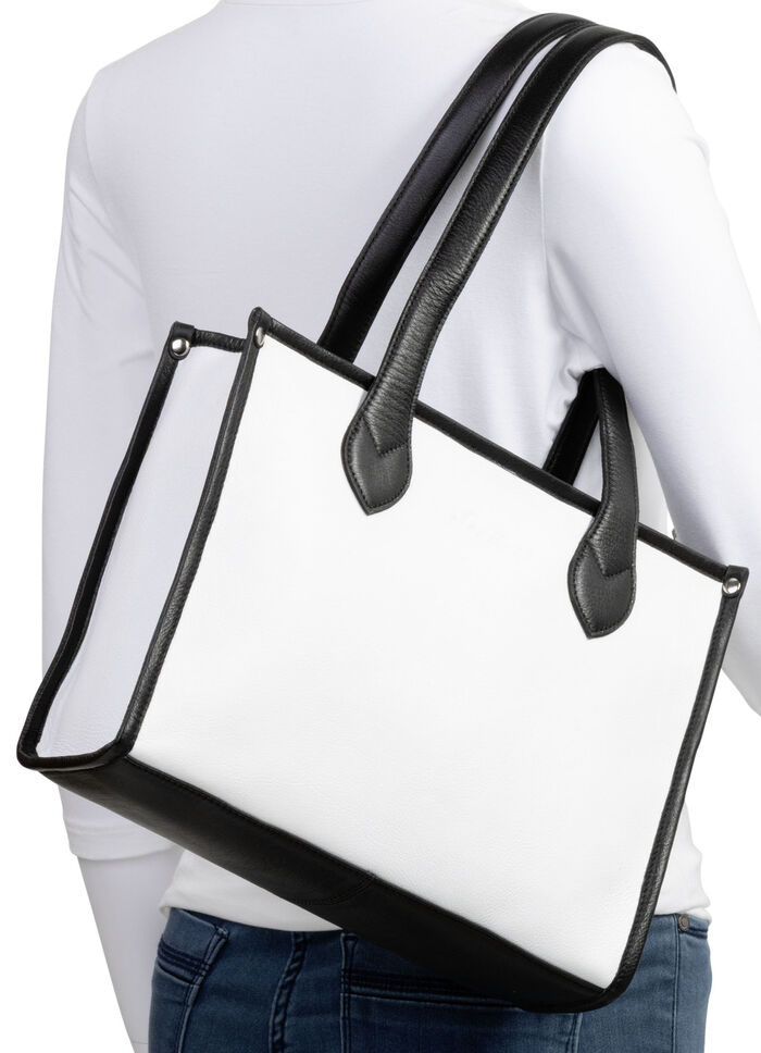 Laurina, väska, dam, gjord av läder WEISS-SCHWARZ