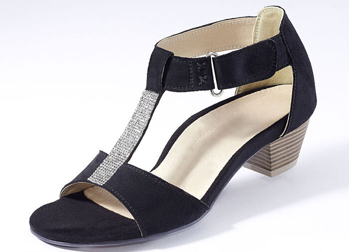 Andrea Conti, eleganta damsandaler med kardborreband, 