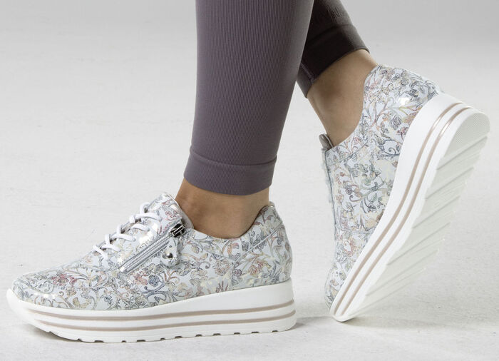 Waldläufer sneakers gjorda av blommigt nubuckläder, 