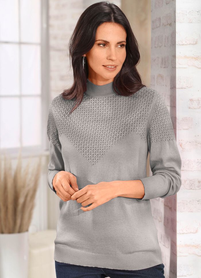 Tröja LJUSGRÅ MELERAD