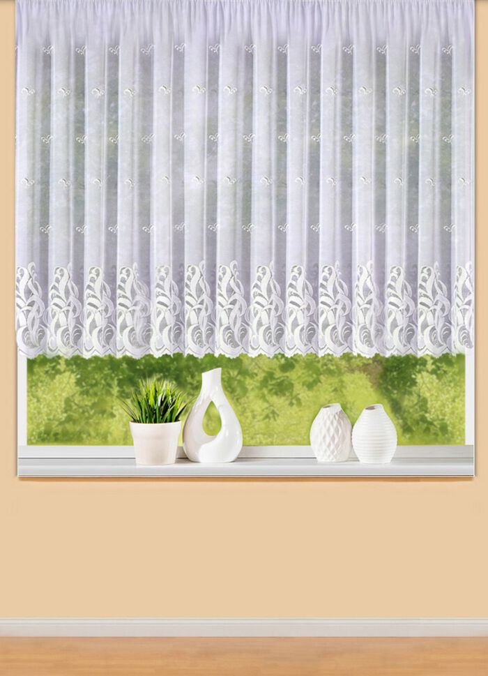 Blomsterf&ouml;nstergardin med universellt skenband 