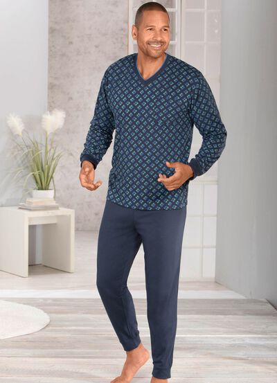 Pyjamas med V-ringning och muddar 