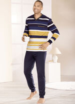 Pyjamas med V-ringning och muddar i kanterna 