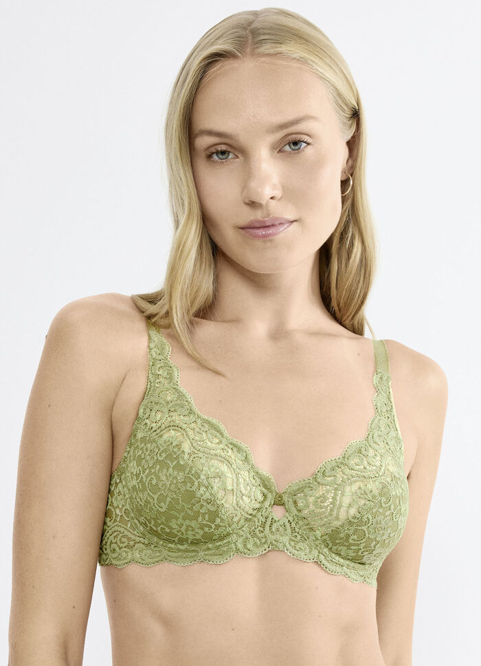 Triumph Amourette bygel-bh tillverkad av fin elastisk spets PISTAZIE