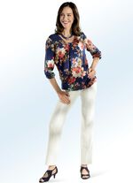 Byxor med snygg passpoal ECRU